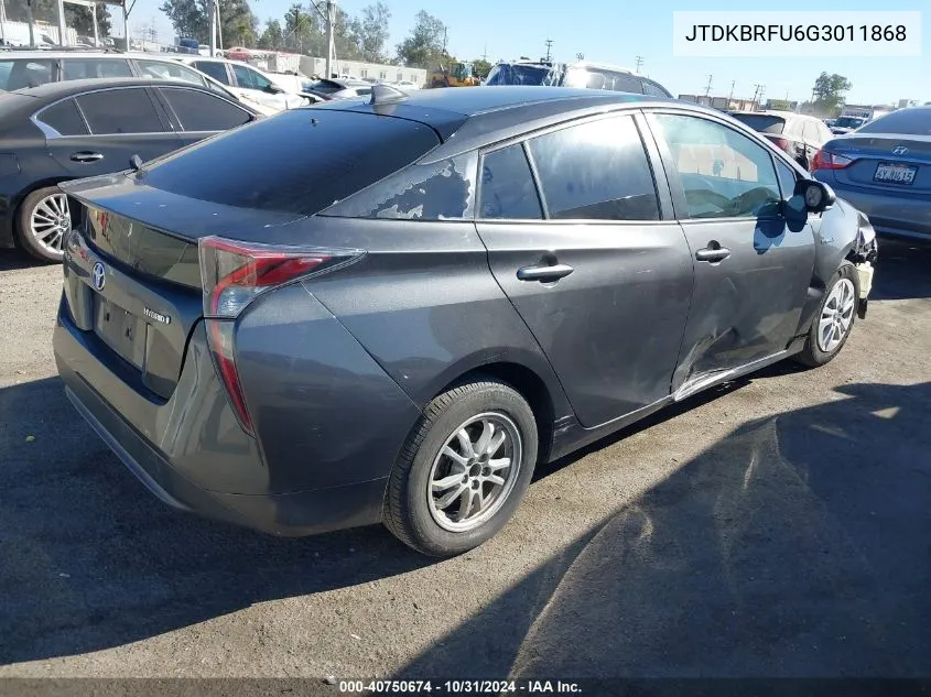 JTDKBRFU6G3011868 2016 Toyota Prius Two