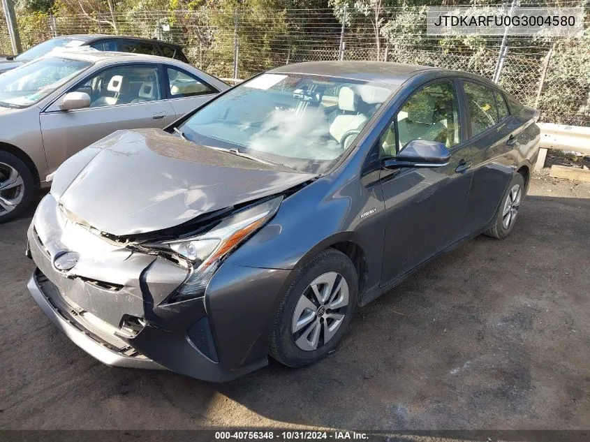 JTDKARFU0G3004580 2016 Toyota Prius Two Eco