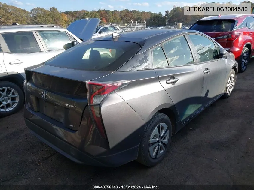 JTDKARFU0G3004580 2016 Toyota Prius Two Eco