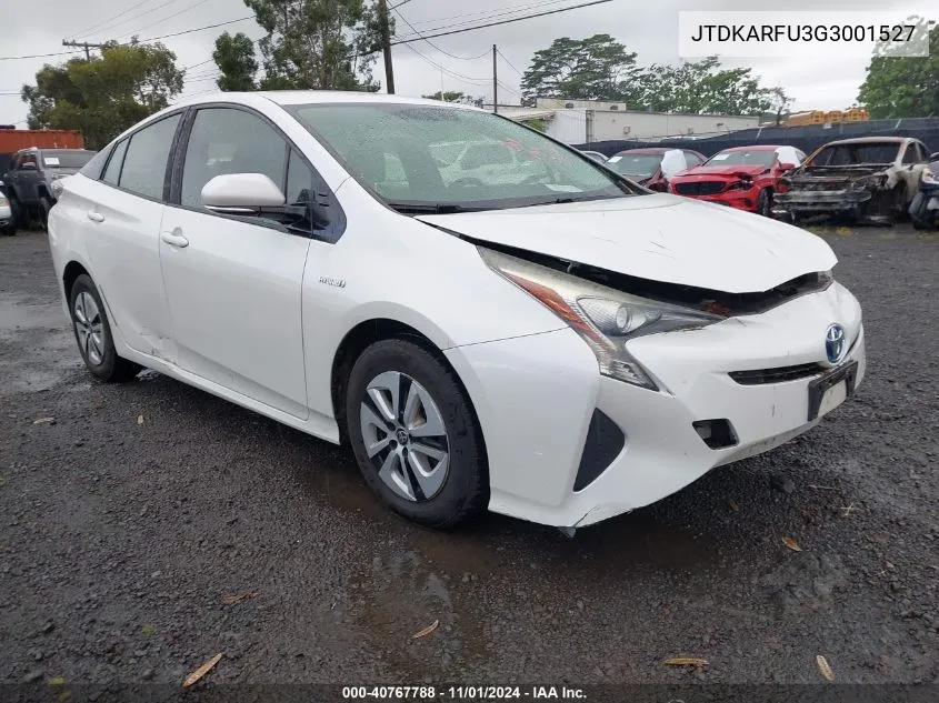 2016 Toyota Prius Three VIN: JTDKARFU3G3001527 Lot: 40767788