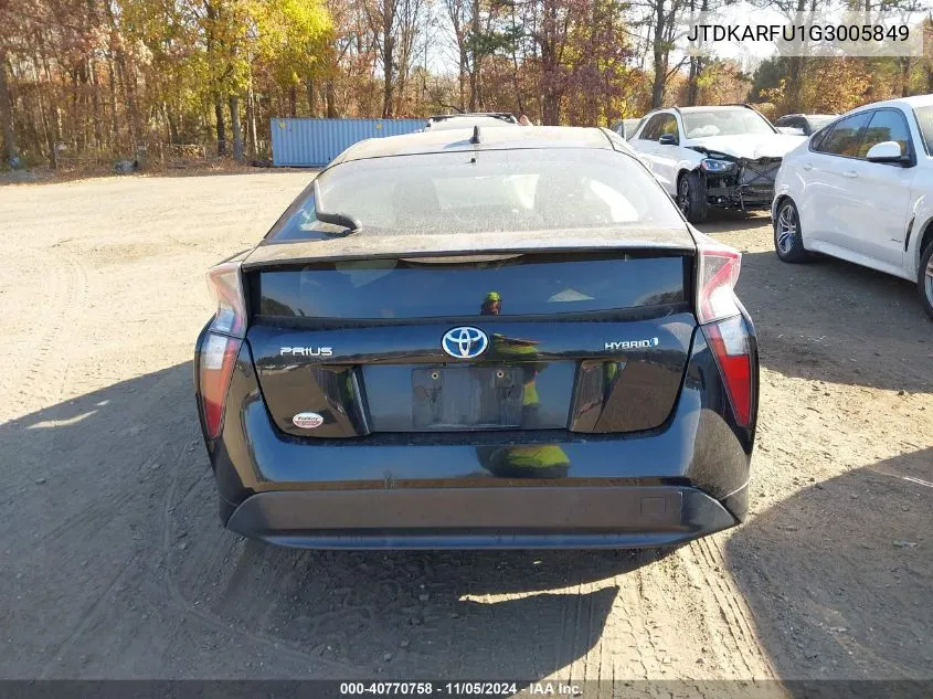 2016 Toyota Prius Three VIN: JTDKARFU1G3005849 Lot: 40770758