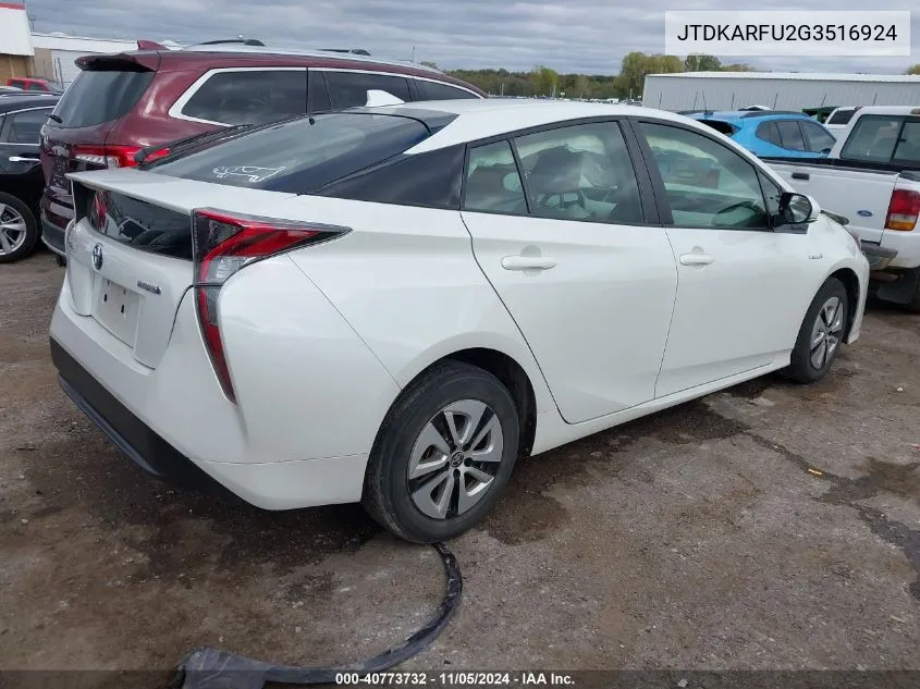 2016 Toyota Prius Three VIN: JTDKARFU2G3516924 Lot: 40773732