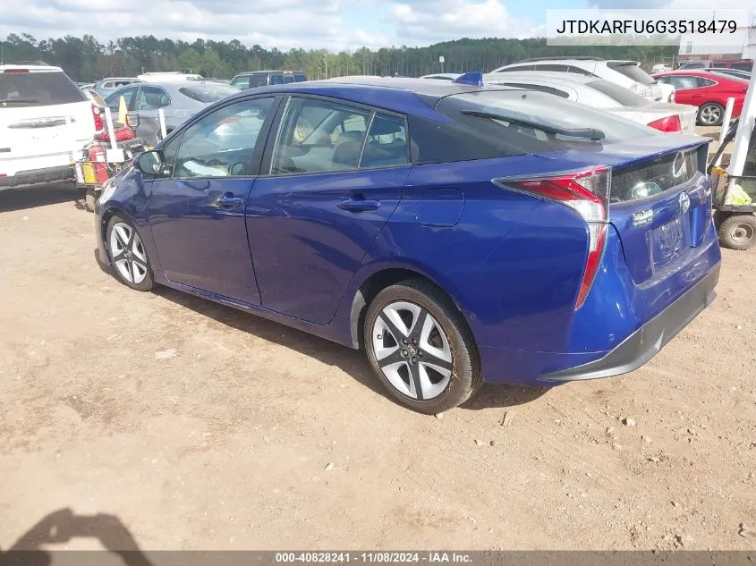 2016 Toyota Prius VIN: JTDKARFU6G3518479 Lot: 40828241