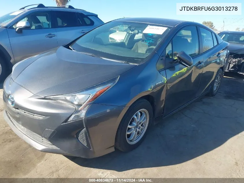 2016 Toyota Prius Two VIN: JTDKBRFU6G3013278 Lot: 40834673