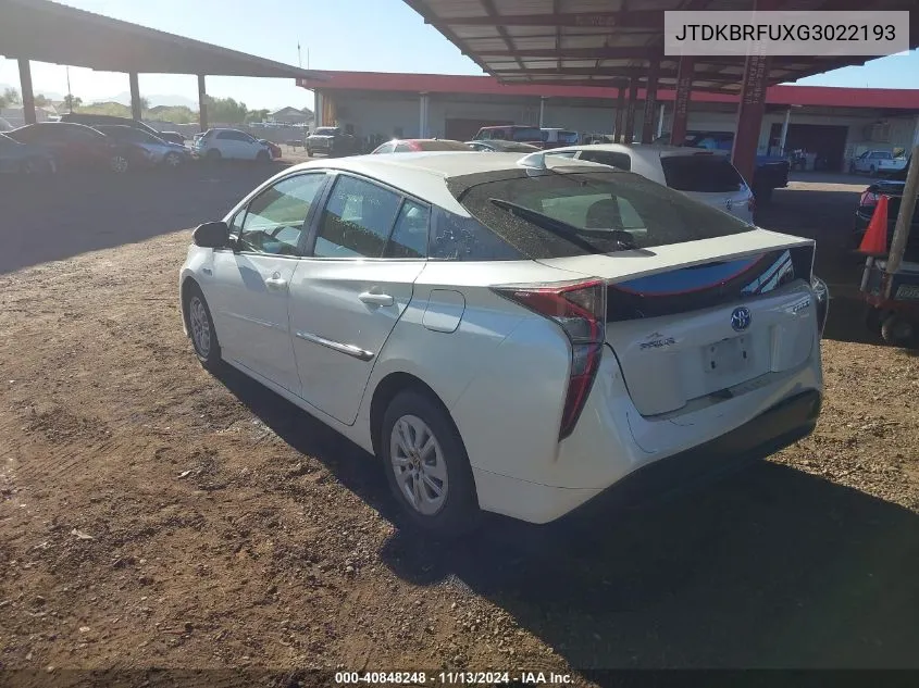 2016 Toyota Prius Two VIN: JTDKBRFUXG3022193 Lot: 40848248