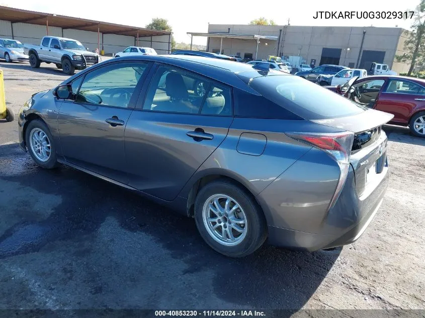 2016 Toyota Prius Two Eco VIN: JTDKARFU0G3029317 Lot: 40853230