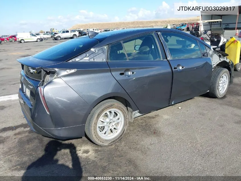 2016 Toyota Prius Two Eco VIN: JTDKARFU0G3029317 Lot: 40853230