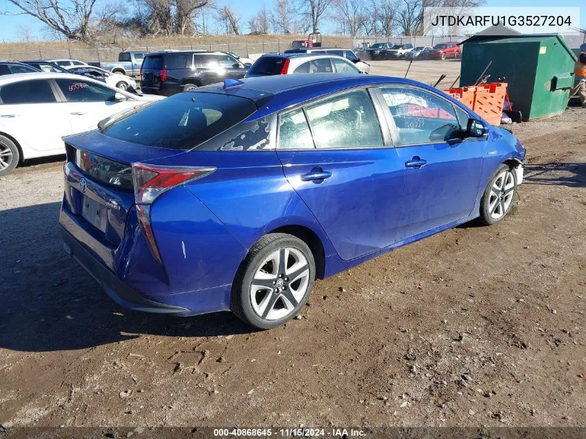 2016 Toyota Prius Four Touring VIN: JTDKARFU1G3527204 Lot: 40868645