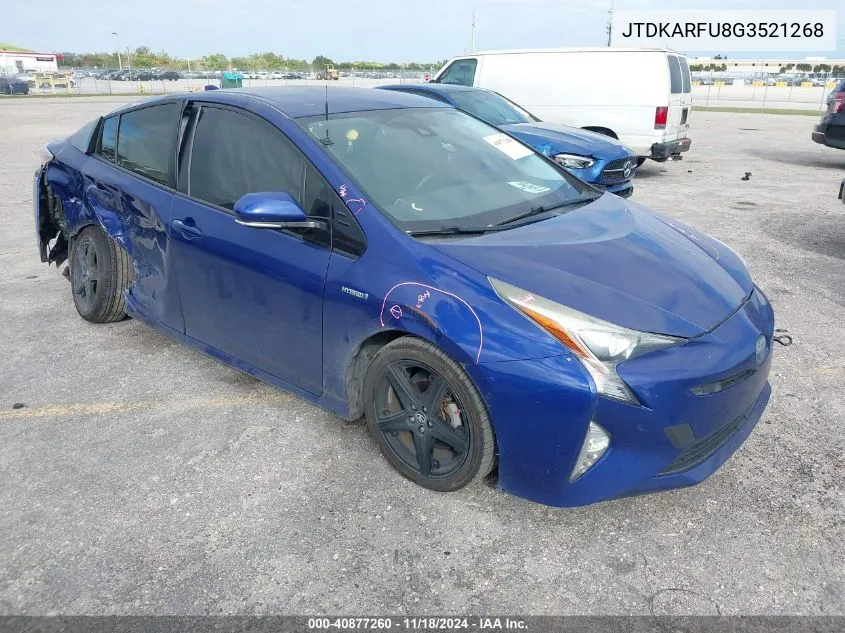 2016 Toyota Prius VIN: JTDKARFU8G3521268 Lot: 40877260