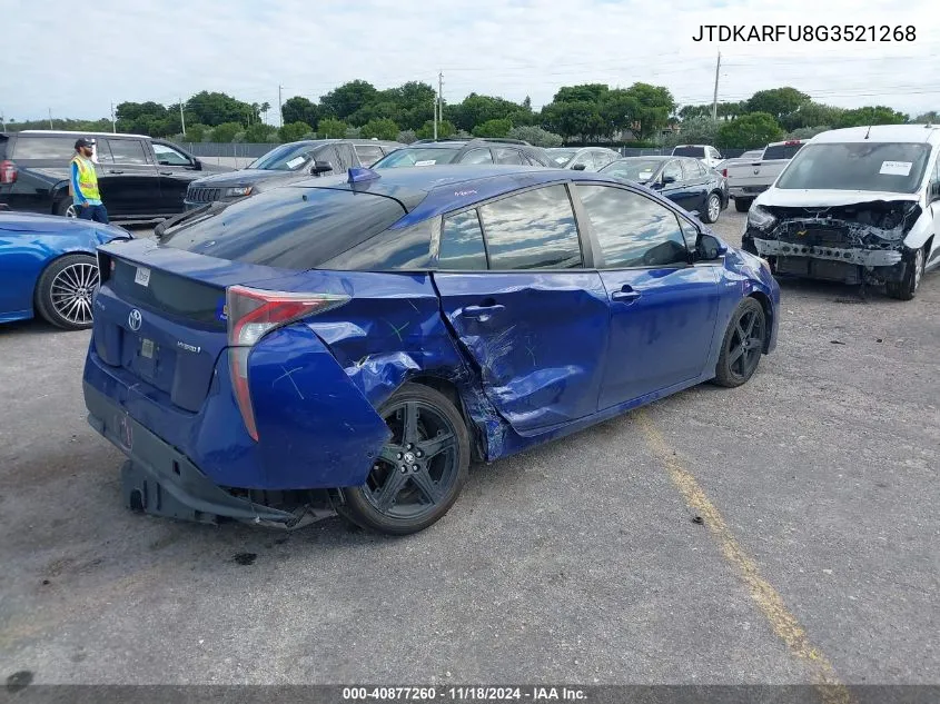 2016 Toyota Prius VIN: JTDKARFU8G3521268 Lot: 40877260