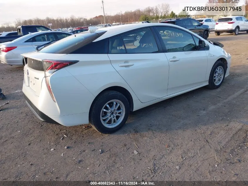 2016 Toyota Prius Two VIN: JTDKBRFU6G3017945 Lot: 40882343