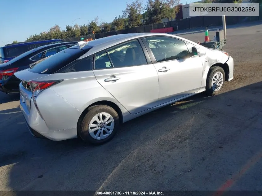 2016 Toyota Prius Two VIN: JTDKBRFU6G3002586 Lot: 40891736