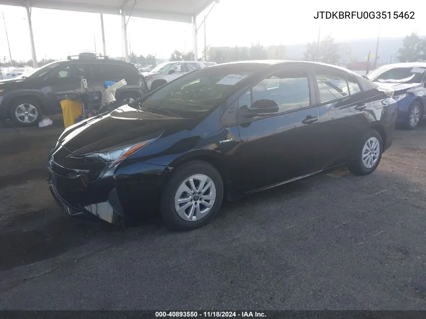 2016 Toyota Prius Two VIN: JTDKBRFU0G3515462 Lot: 40893550