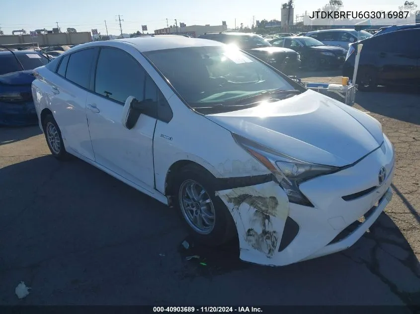 2016 Toyota Prius Two VIN: JTDKBRFU6G3016987 Lot: 40903689