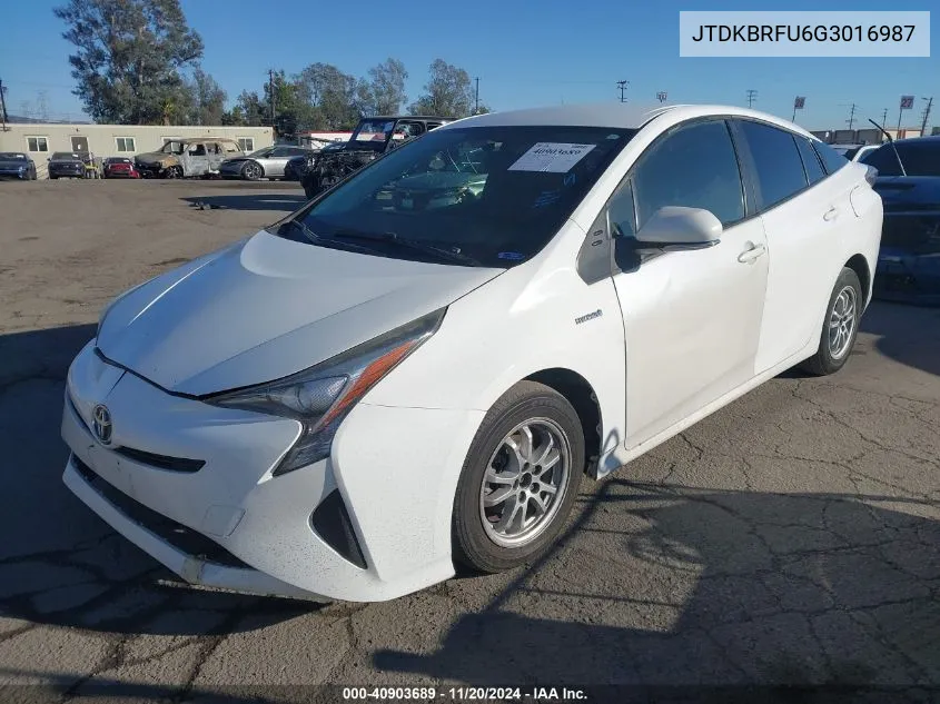 2016 Toyota Prius Two VIN: JTDKBRFU6G3016987 Lot: 40903689