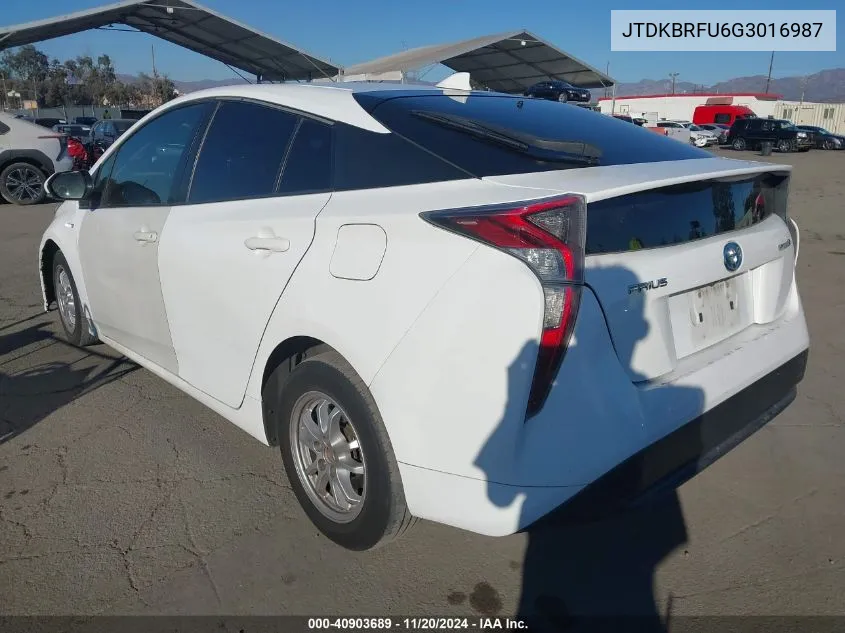 2016 Toyota Prius Two VIN: JTDKBRFU6G3016987 Lot: 40903689