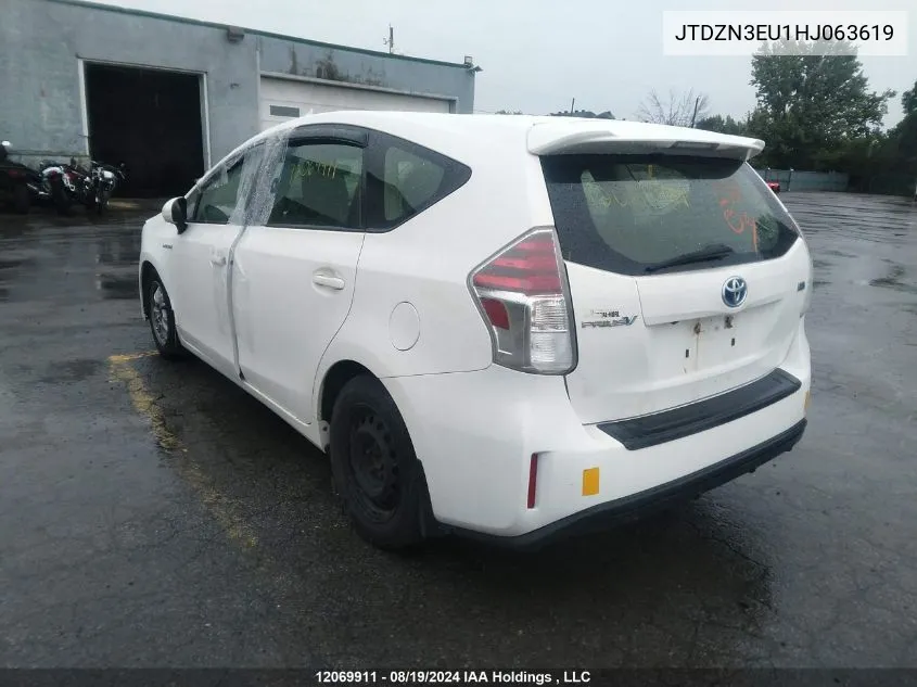 2017 Toyota Prius VIN: JTDZN3EU1HJ063619 Lot: 12069911