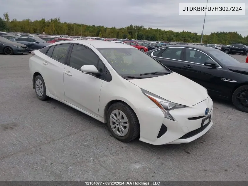 2017 Toyota Prius VIN: JTDKBRFU7H3027224 Lot: 12104077