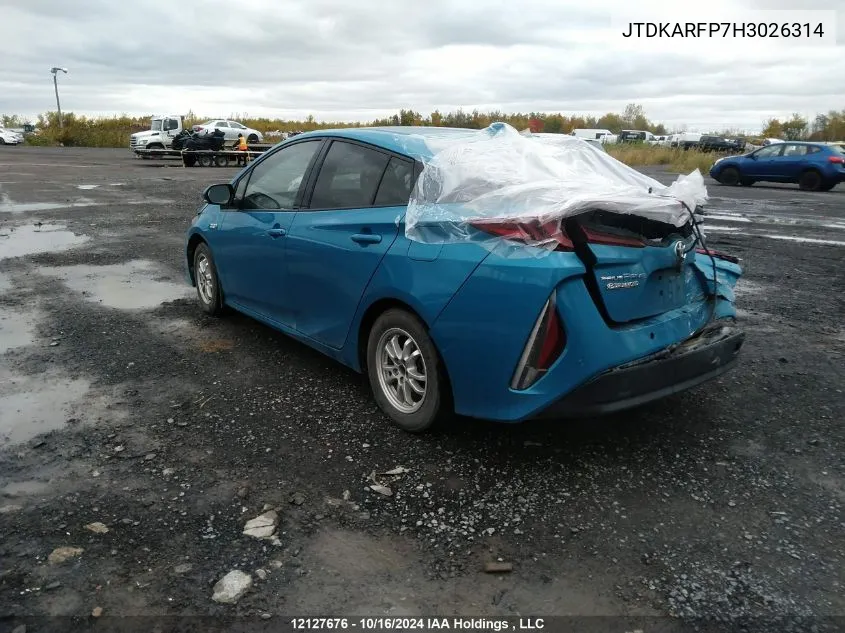 2017 Toyota Prius Prime Technology VIN: JTDKARFP7H3026314 Lot: 12127676