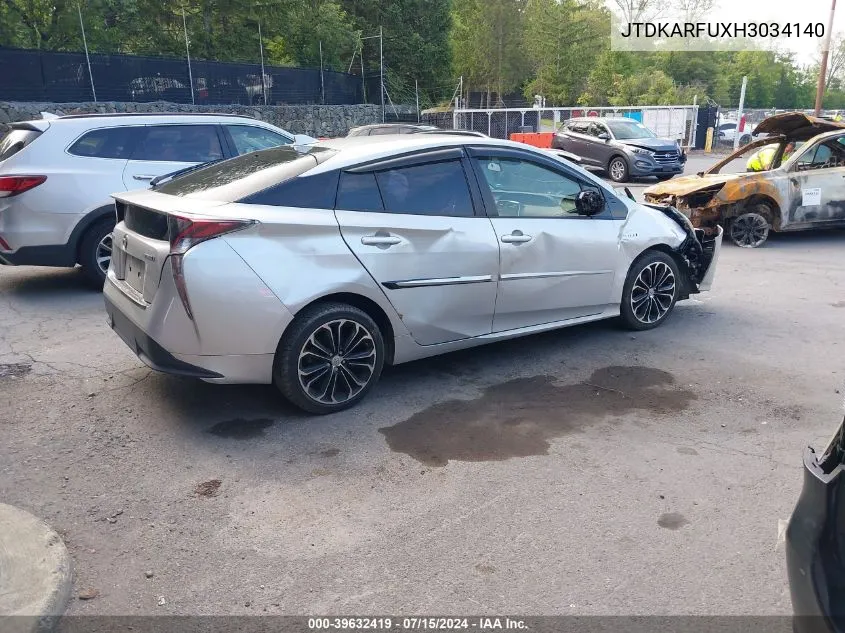 2017 Toyota Prius Three Touring VIN: JTDKARFUXH3034140 Lot: 39632419