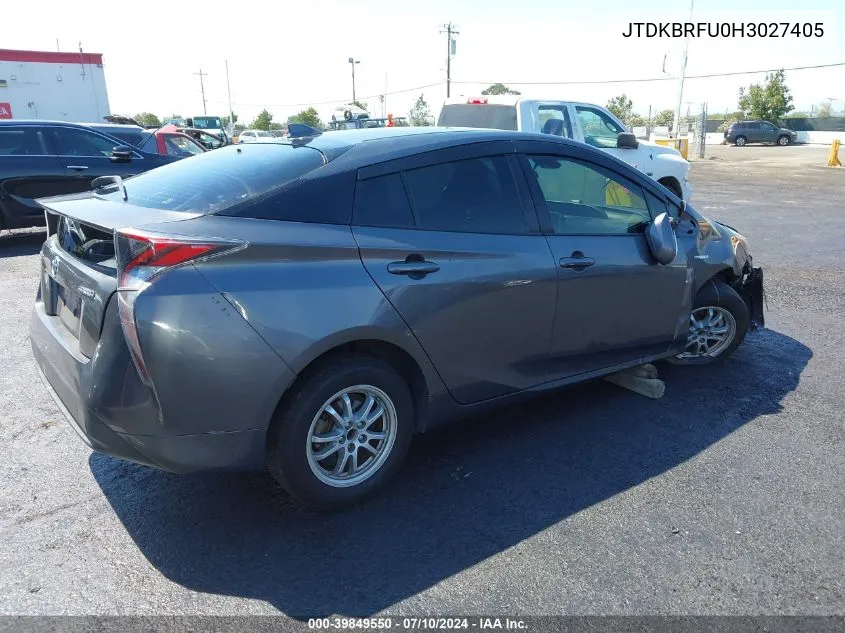 JTDKBRFU0H3027405 2017 Toyota Prius Two