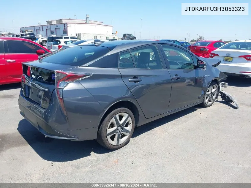 2017 Toyota Prius Three Touring VIN: JTDKARFU3H3053323 Lot: 39926347