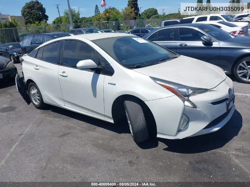 2017 Toyota Prius Four VIN: JTDKARFU0H3035099 Lot: 40005400