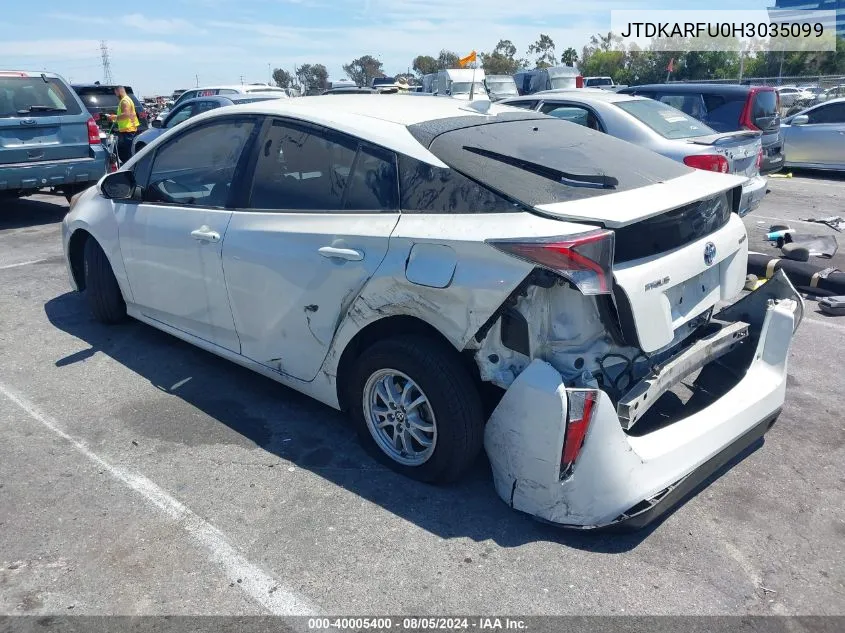 2017 Toyota Prius Four VIN: JTDKARFU0H3035099 Lot: 40005400