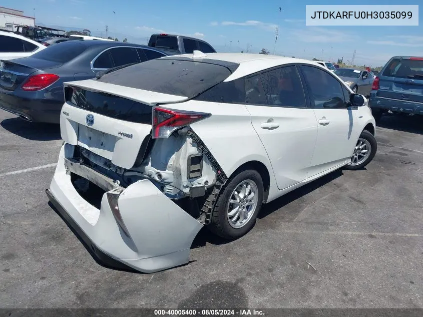 2017 Toyota Prius Four VIN: JTDKARFU0H3035099 Lot: 40005400