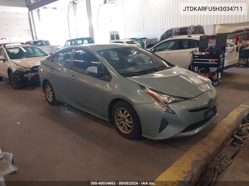 JTDKARFU5H3034711 2017 Toyota Prius Four