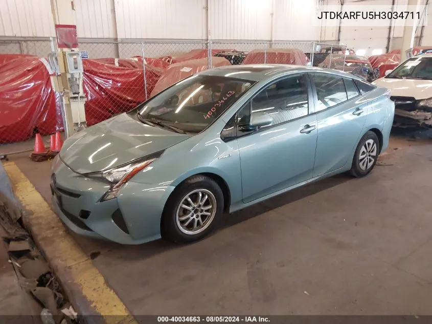 JTDKARFU5H3034711 2017 Toyota Prius Four