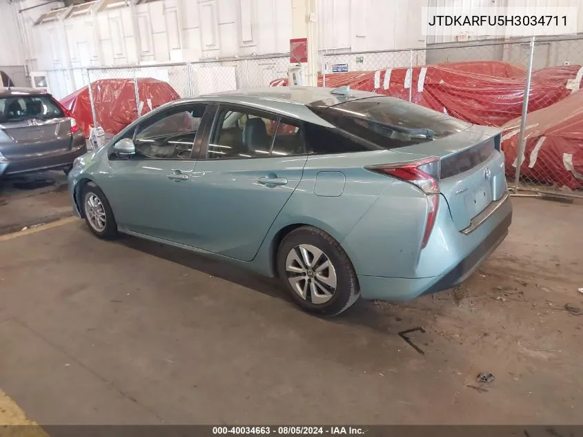 JTDKARFU5H3034711 2017 Toyota Prius Four