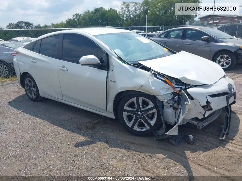 JTDKARFU8H3532000 2017 Toyota Prius Three Touring