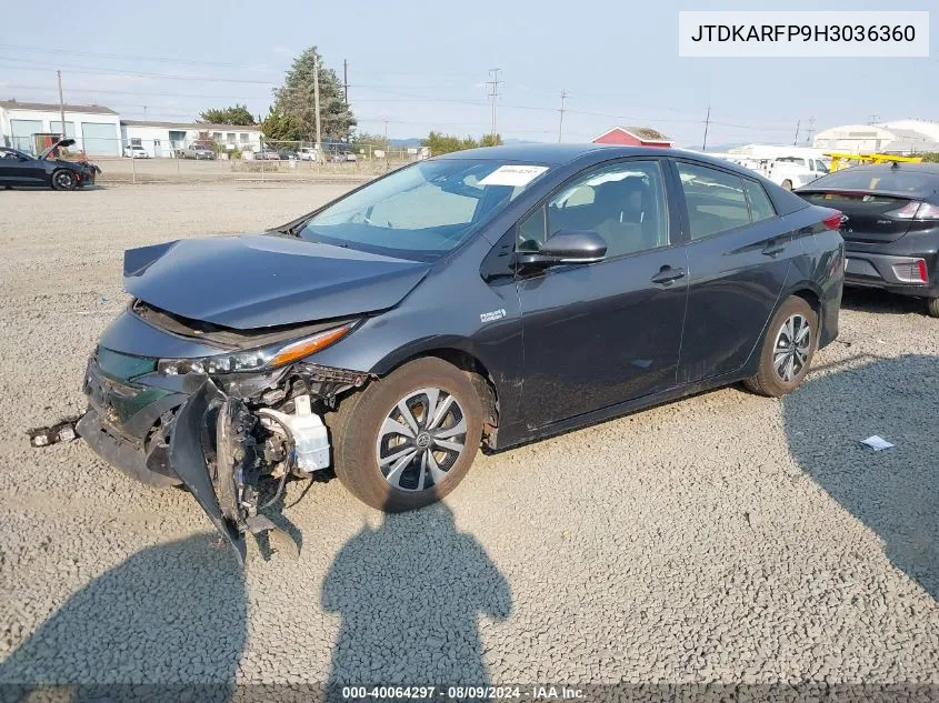 2017 Toyota Prius Prime Plus VIN: JTDKARFP9H3036360 Lot: 40064297