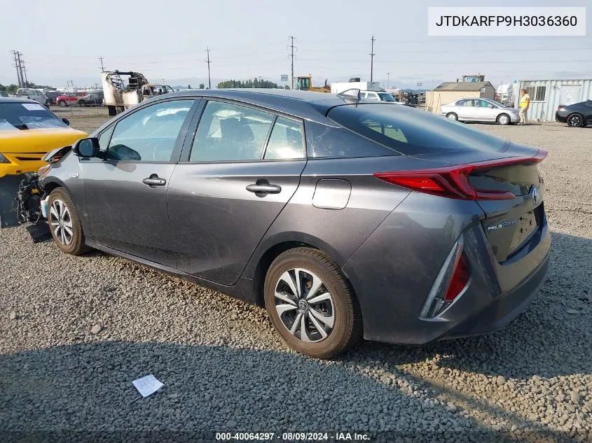 JTDKARFP9H3036360 2017 Toyota Prius Prime Plus