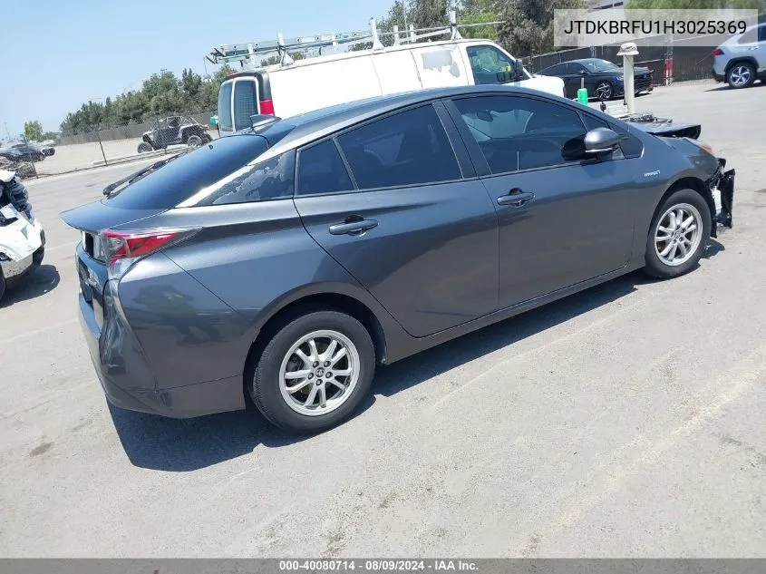 JTDKBRFU1H3025369 2017 Toyota Prius