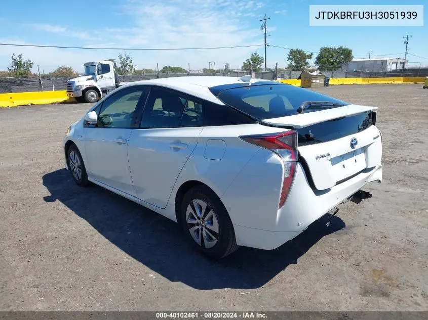 2017 Toyota Prius Two VIN: JTDKBRFU3H3051939 Lot: 40102461