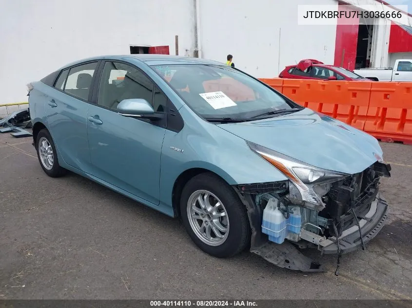 2017 Toyota Prius Two VIN: JTDKBRFU7H3036666 Lot: 40114110