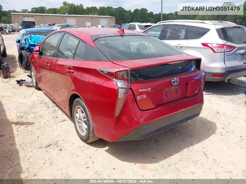 2017 Toyota Prius VIN: JTDKARFU2H3051479 Lot: 40145658