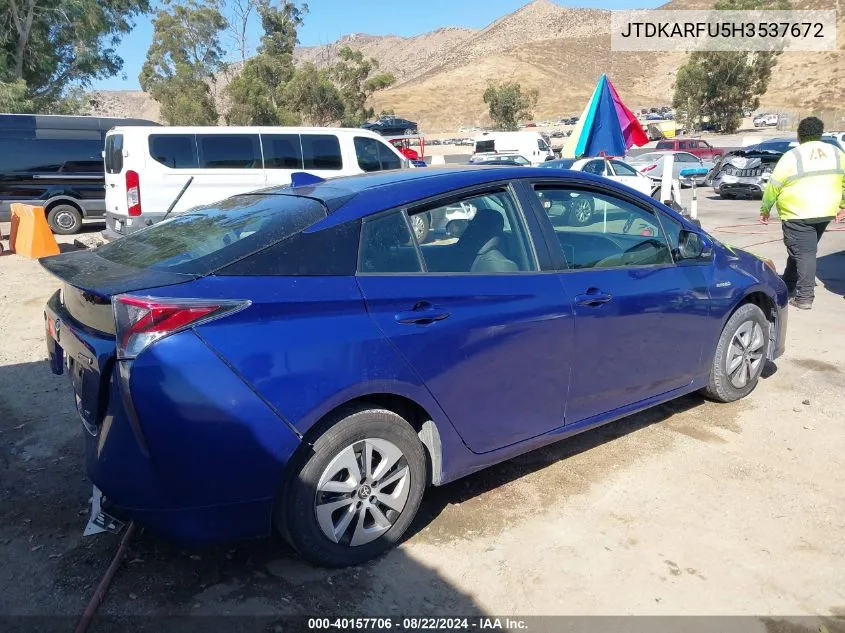 JTDKARFU5H3537672 2017 Toyota Prius Two Eco