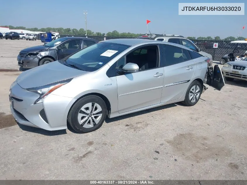 2017 Toyota Prius Four VIN: JTDKARFU6H3033020 Lot: 40163337