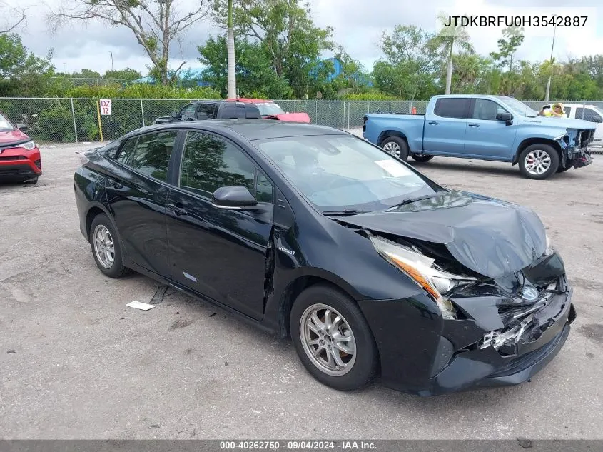 JTDKBRFU0H3542887 2017 Toyota Prius Two