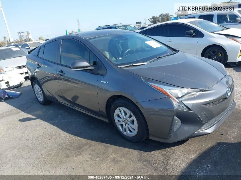 2017 Toyota Prius Two VIN: JTDKBRFU9H3025331 Lot: 40267485