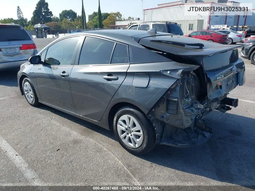 2017 Toyota Prius Two VIN: JTDKBRFU9H3025331 Lot: 40267485