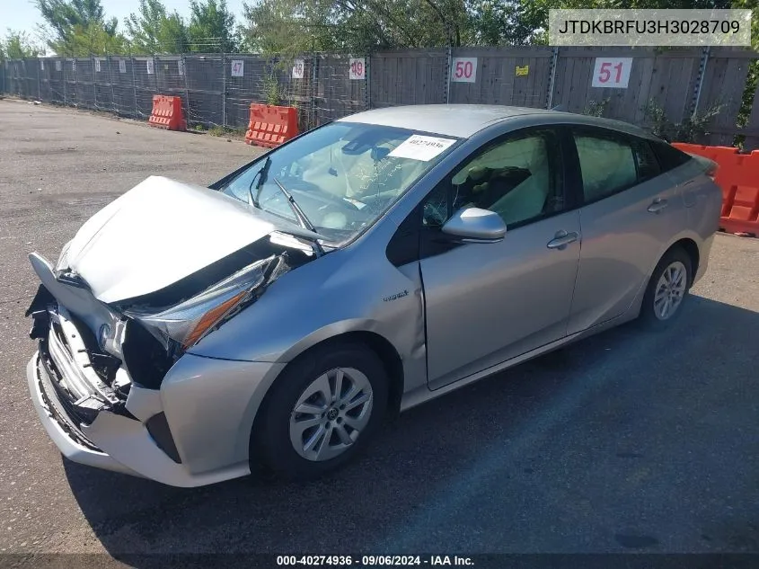 2017 Toyota Prius Two VIN: JTDKBRFU3H3028709 Lot: 40274936