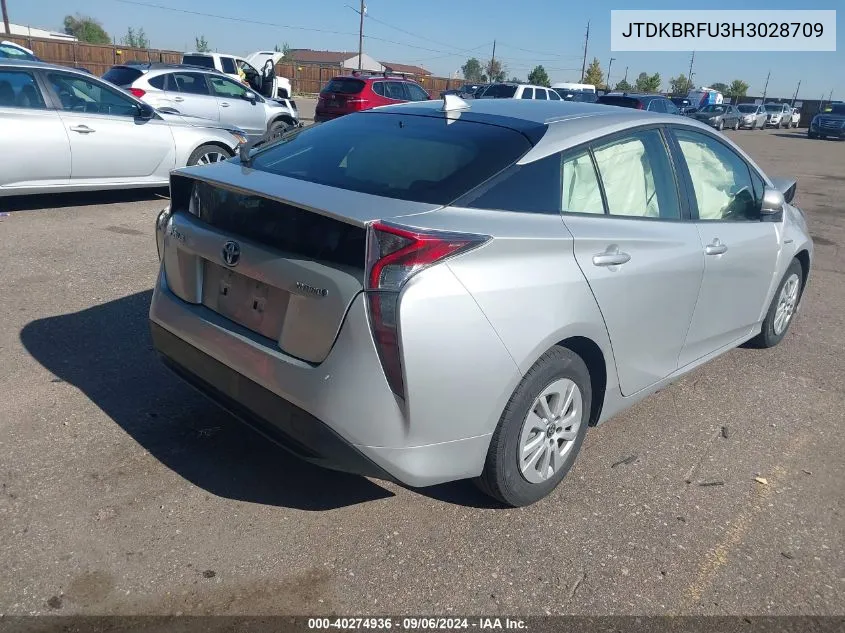 2017 Toyota Prius Two VIN: JTDKBRFU3H3028709 Lot: 40274936