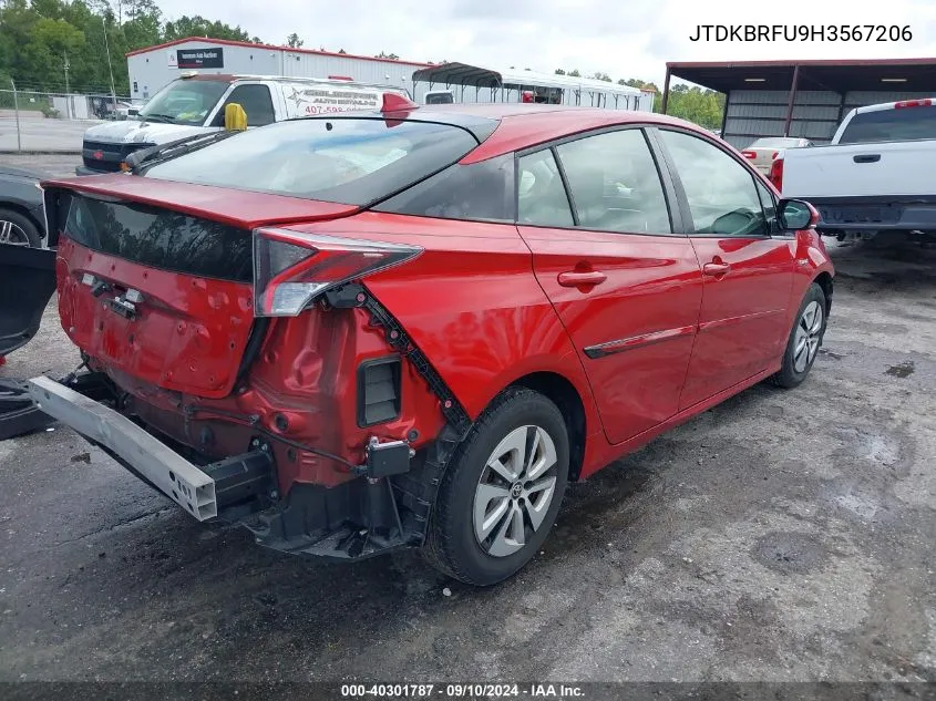 JTDKBRFU9H3567206 2017 Toyota Prius