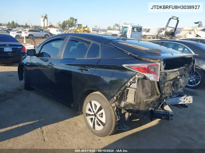 JTDKBRFU8H3038927 2017 Toyota Prius Two