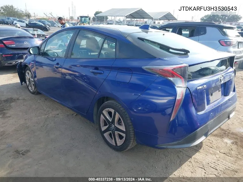 2017 Toyota Prius VIN: JTDKARFU3H3530543 Lot: 40337238