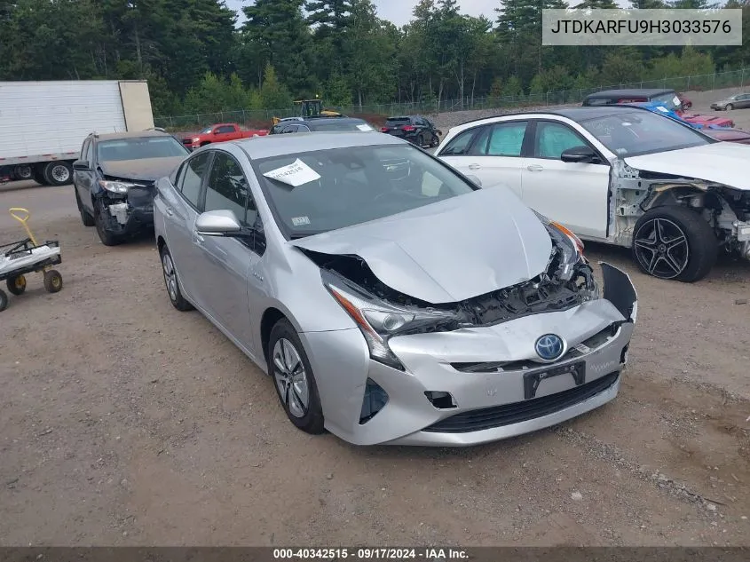 2017 Toyota Prius Three VIN: JTDKARFU9H3033576 Lot: 40342515